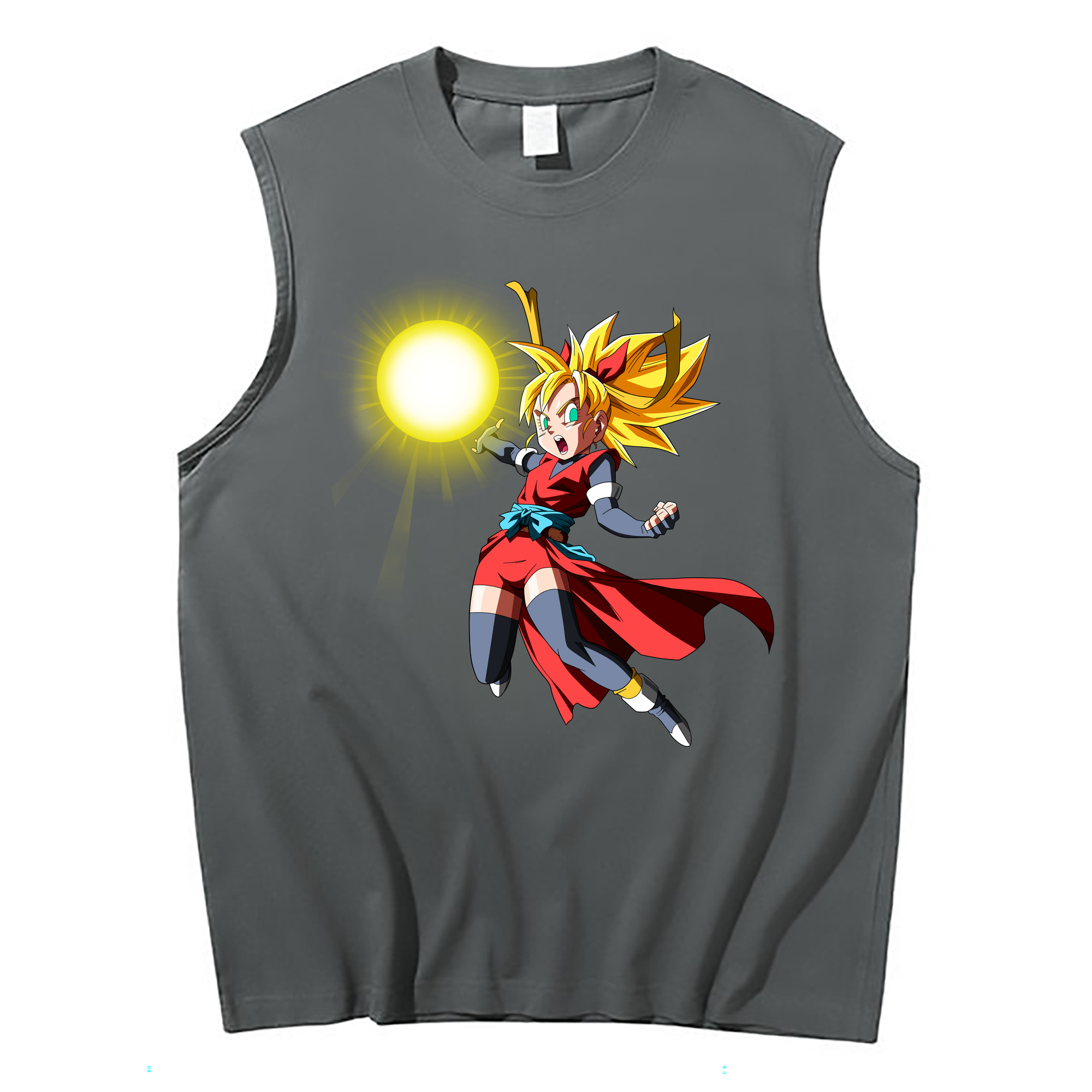 （画像用） ドラゴンボール カリフラ DRAGON BALL Caulifla コットン100％タンクトップ（フロントプリント）